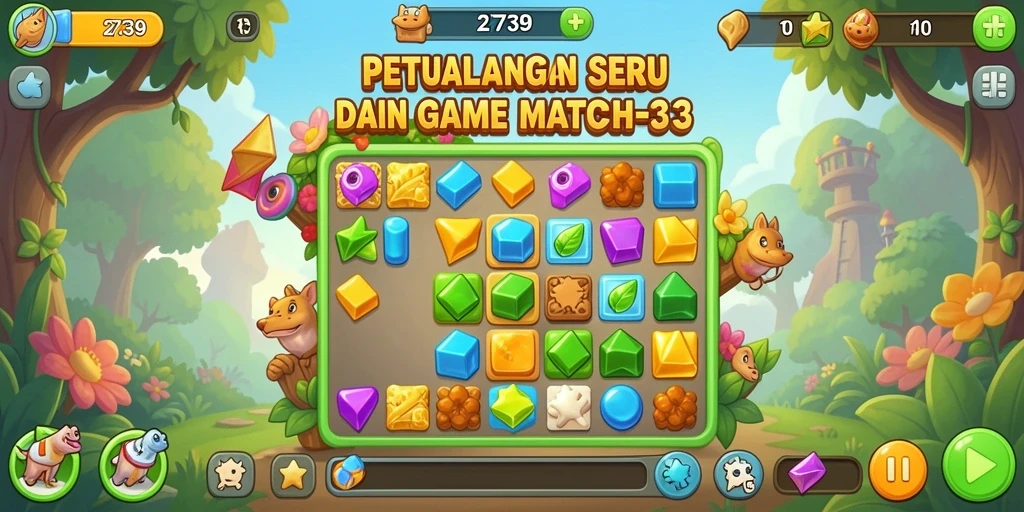 Tampilan gameplay seru dan menantang di 2739 Match-3.