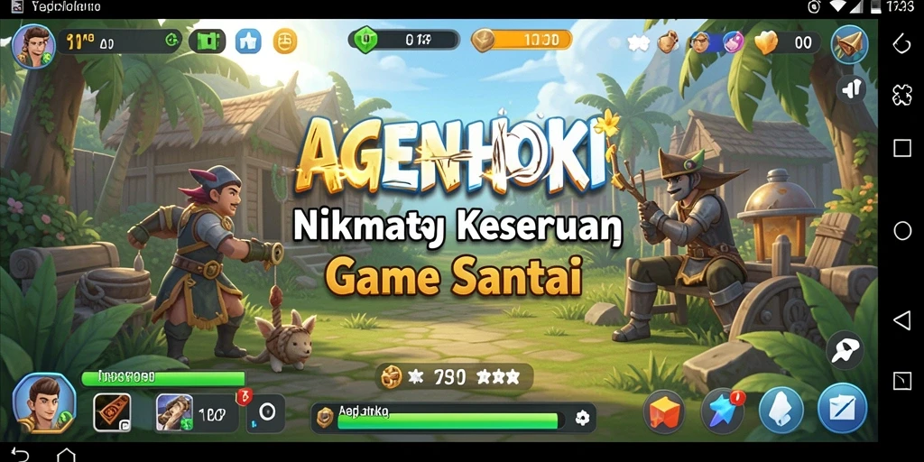 Tampilan gameplay seru AGENHOKI dengan aksi penuh warna.