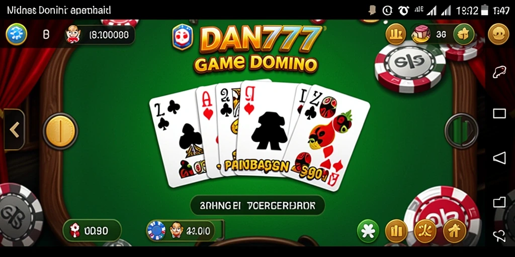 Screenshot gameplay dan suasana seru permainan Domino DAN777.