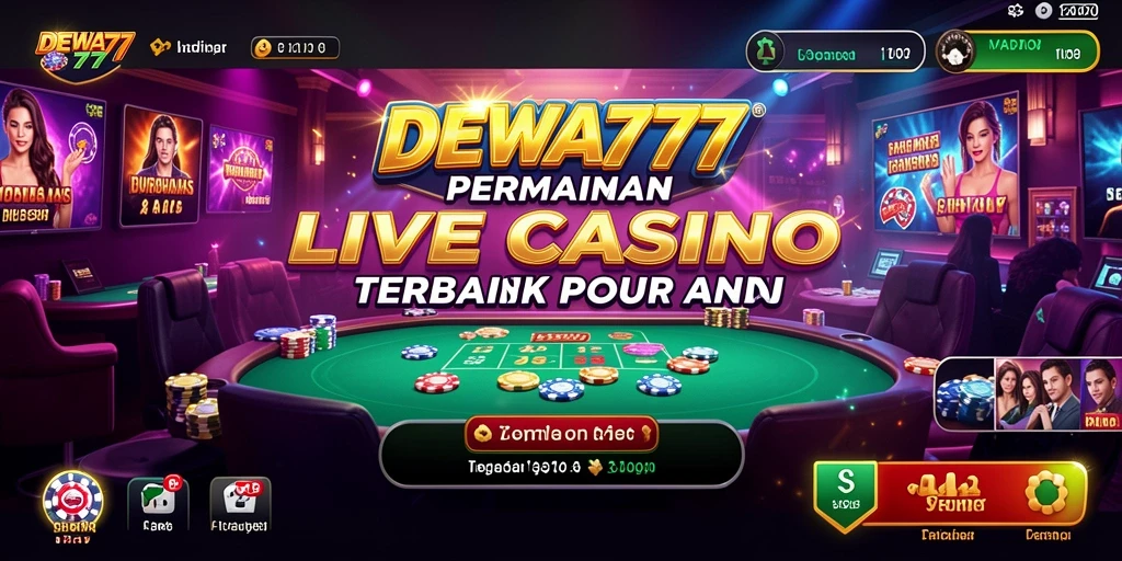Screenshot gameplay DEWA777 menampilkan dealer profesional dan suasana kasino yang hidup.