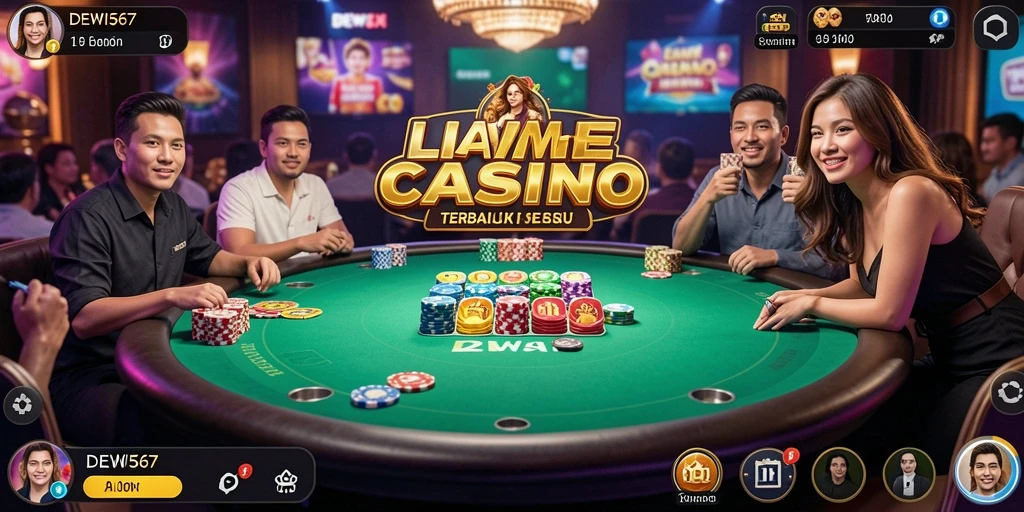 Tampilan utama gameplay Live Casino DEWI567 yang menegangkan dan interaktif.