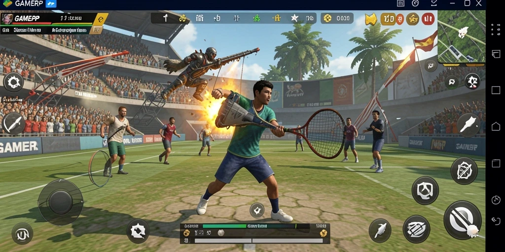 Screenshot GAMERP menampilkan aksi seru dalam pertandingan olahraga.