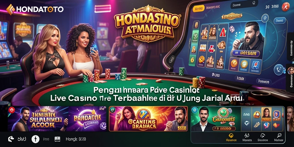Tampilan screenshot HONDATOTO menampilkan dealer langsung dan suasana kasino yang nyata.