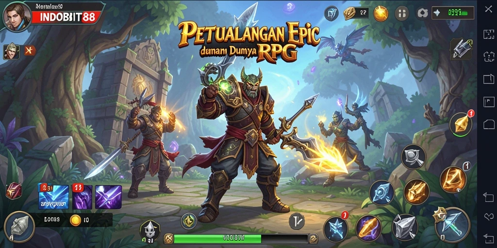 Tangkapan layar menampilkan aksi seru dalam game RPG INDOBIT88.