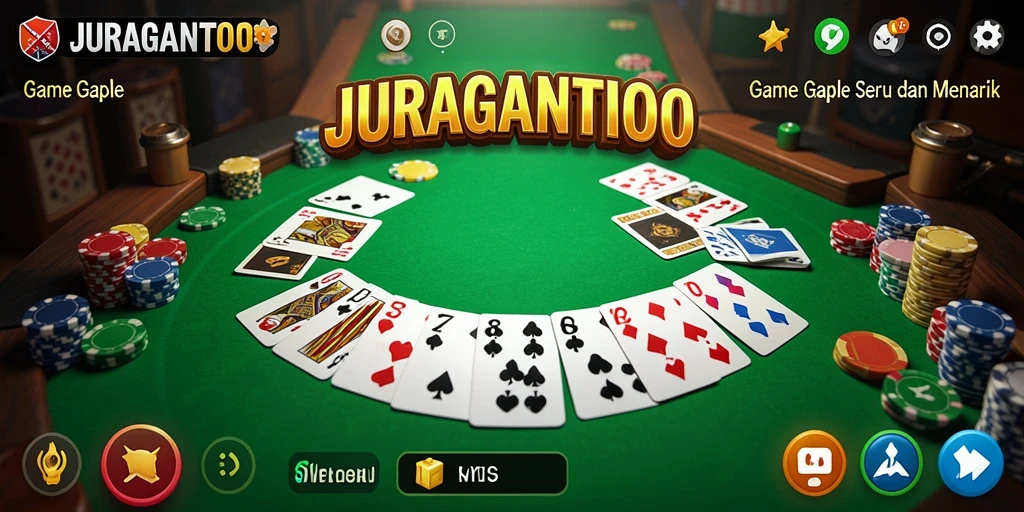 Tampilan gameplay seru dari JURAGANTOTO di tengah permainan Gaple.