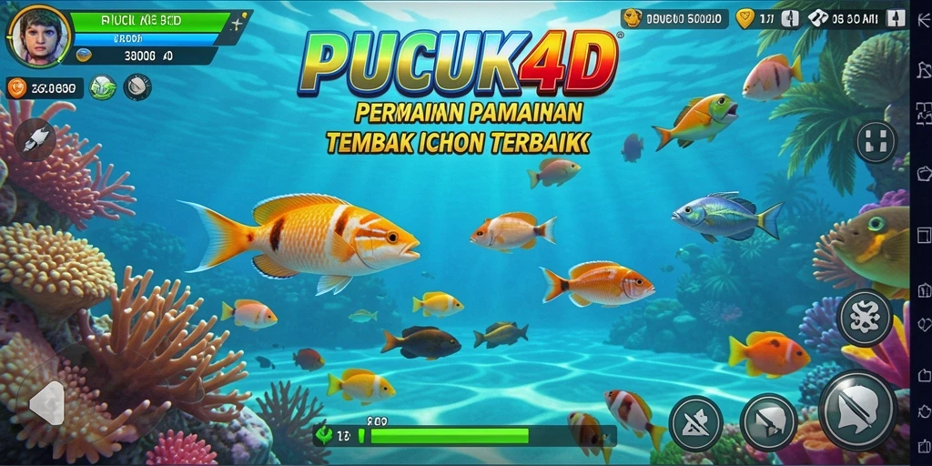 Tampilan menarik dari gameplay PUCUK4D saat menembak ikan.