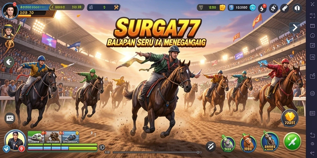 Tampilan gameplay Racing yang mendebarkan dengan mobil balap melaju kencang.