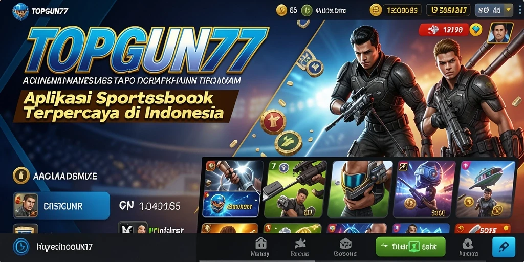 Tampilan antarmuka pengguna TOPGUN77 yang menarik dan interaktif.